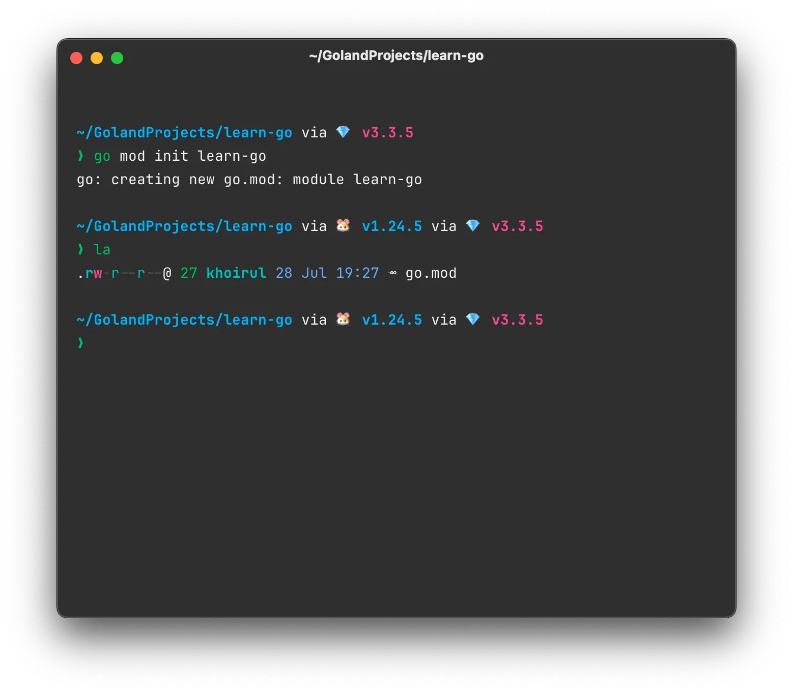 Create module with Go CLI